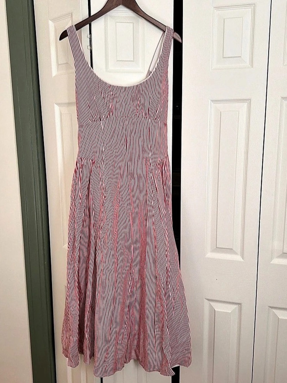 Abercrombie Red & White Striped Maxi Dress